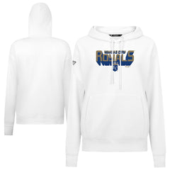 Kansas City Royals Levelwear Women's Adorn Retro 3D Pullover Hoodie - White Hoodies