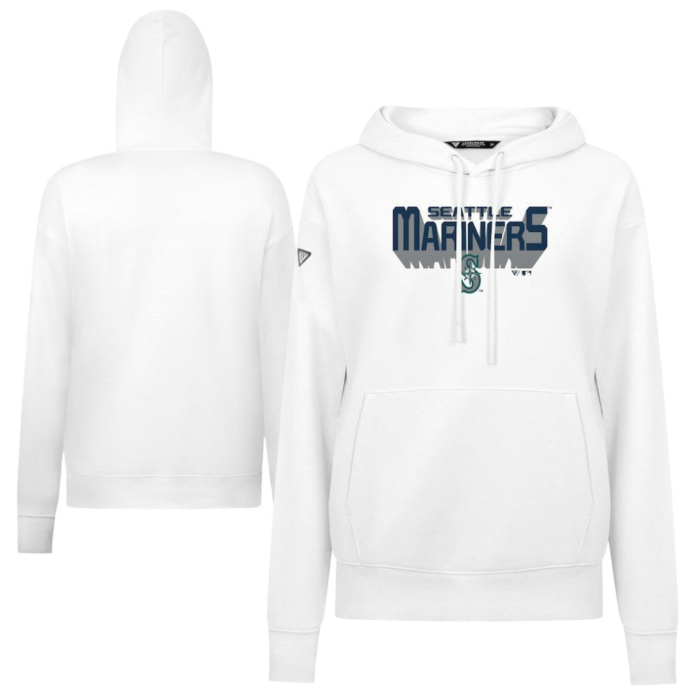 Seattle Mariners Levelwear Women's Adorn Retro 3D Pullover Hoodie - White Hoodies