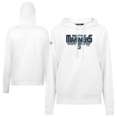 Seattle Mariners Levelwear Women's Adorn Retro 3D Pullover Hoodie - White Hoodies