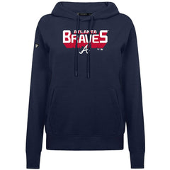Atlanta Braves Levelwear Women's Adorn Retro 3D Pullover Hoodie - Navy Hoodies