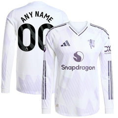 Manchester United 2025/26 Away Long Sleeve Custom Jersey White - Adidas on sale