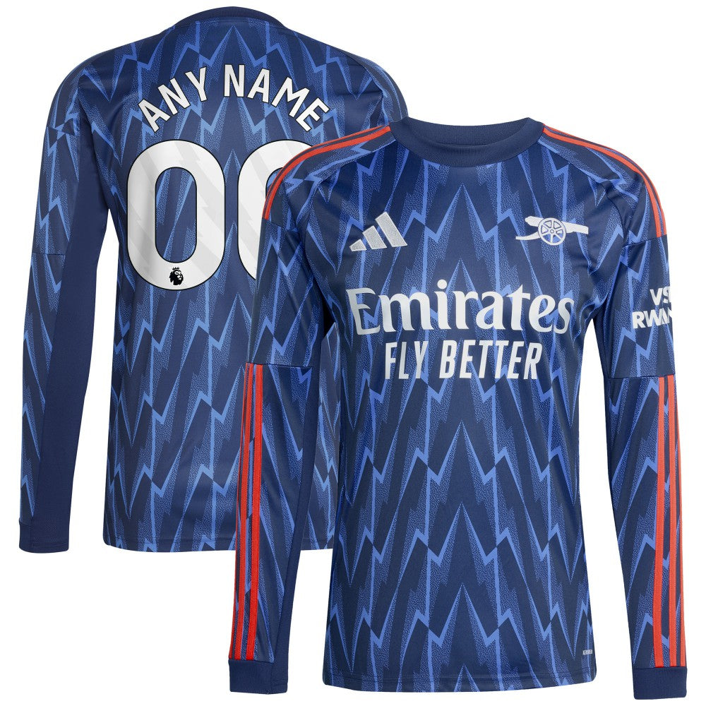 Arsenal 2025/26 Away Replica Long Sleeve Custom Jersey Blue - Adidas discount