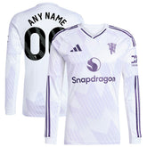 Manchester United 2025/26 Away Replica Long Sleeve Custom Jersey White - Adidas discount