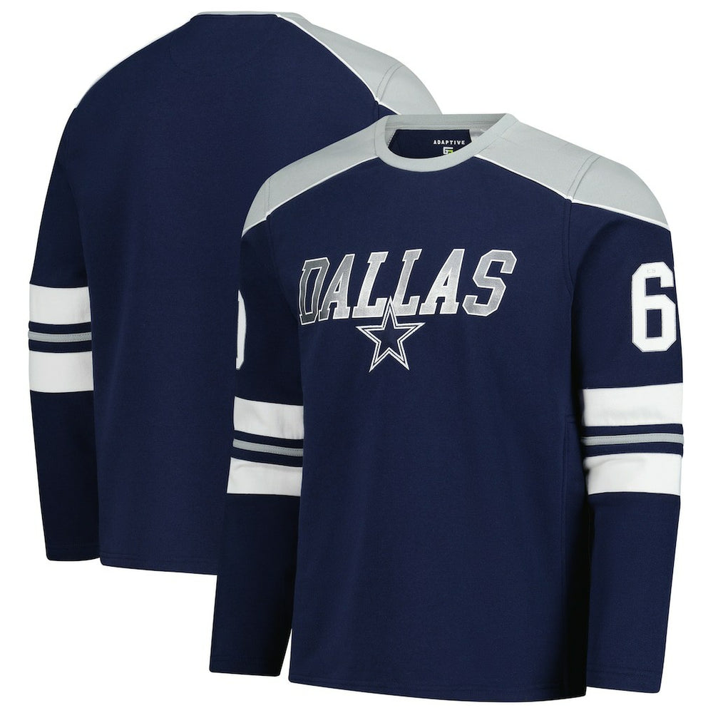 Dallas Cowboys G-III Sports by Carl Banks Adaptive Lord Stanley Crewneck Sweatshirt - Navy Sweatshirts