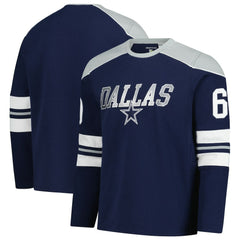 Dallas Cowboys G-III Sports by Carl Banks Adaptive Lord Stanley Crewneck Sweatshirt - Navy Sweatshirts