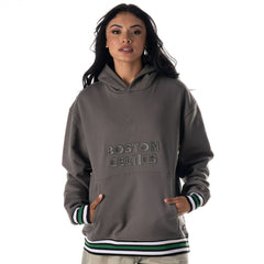 Boston Celtics The Wild Collective Unisex Custom Rib Tonal Premium Hoodie Charcoal