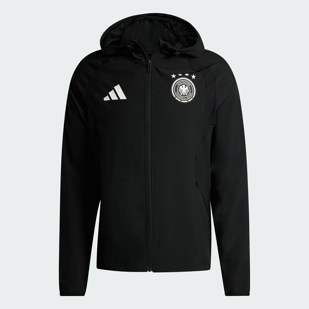 Germany National Team FIFA x World Cup 2026 Tiro Travel Raglan Full-Zip Windbreaker Hoodie Black - Adidas cheap