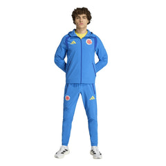 Colombia National Team FIFA x World Cup 2026 Tiro Travel Raglan Full-Zip Windbreaker Hoodie Blue - Adidas cheap