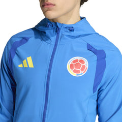 Colombia National Team FIFA x World Cup 2026 Tiro Travel Raglan Full-Zip Windbreaker Hoodie Blue - Adidas cheap