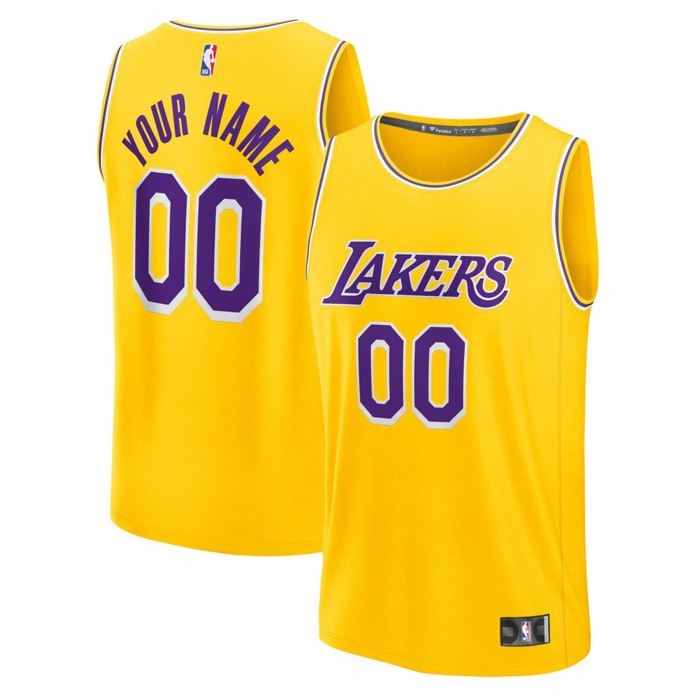 Los Angeles Lakers Fast Break Custom Jersey Icon Edition Gold - Fanatics