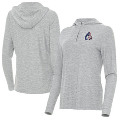 Baltimore Orioles Antigua Women's Daybreak Quarter-Zip Hoodie - Heather Gray Hoodies