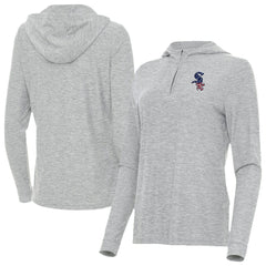 Chicago White Sox Antigua Women's Daybreak Quarter-Zip Hoodie - Heather Gray Hoodies