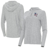 Kansas City Royals Antigua Women's Daybreak Quarter-Zip Hoodie - Heather Gray Hoodies