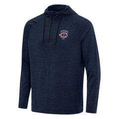 Minnesota Twins Antigua Spikes Stars and Stripes Team Logo Quarter-Zip Pullover Hoodie - Heather Navy Hoodies