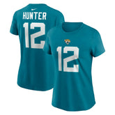 Travis Hunter Jacksonville Jaguars Women's Name & Number T-Shirt - Teal T-shirts