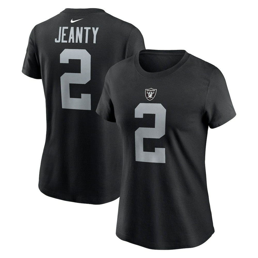 Ashton Jeanty Las Vegas Raiders Women's Name & Number T-Shirt - Black T-shirts