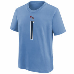 Cam Ward Tennessee Titans Youth 2025 NFL Draft First Round Pick Name & Number T-Shirt - Navy T-shirts