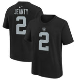 Ashton Jeanty Las Vegas Raiders Youth 2025 NFL Draft First Round Pick Name & Number T-Shirt - Black T-shirts