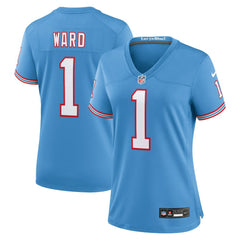 Cam Ward Tennessee Titans Women's 2025 NFL Draft 2nd Alternate Game Jersey - Light Blue Jerseys