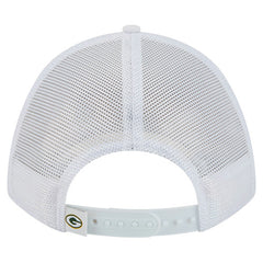 Green Bay Packers New Era NFL 9FORTY A-Frame M-Crown Adjustable Trucker Hat - White Hats