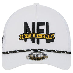Pittsburgh Steelers New Era NFL 9FORTY A-Frame M-Crown Adjustable Trucker Hat - White Hats