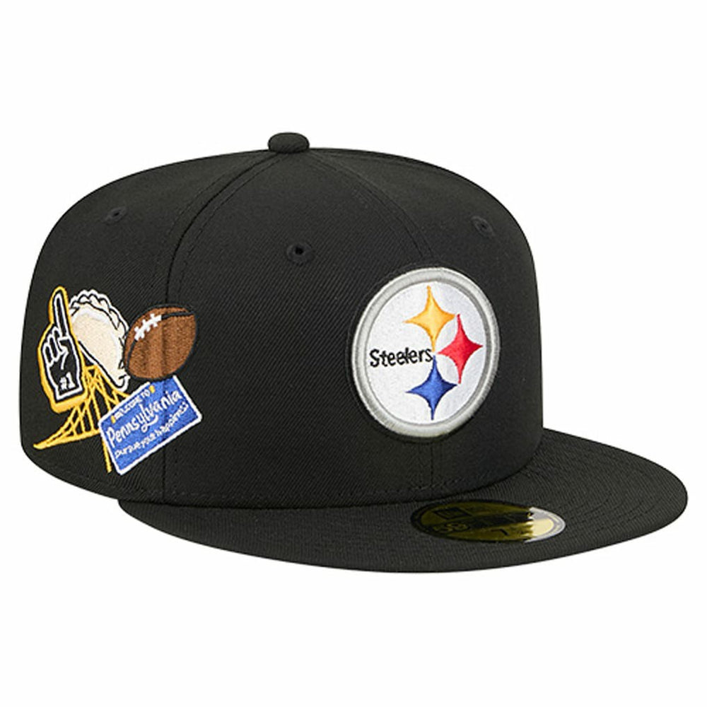 Pittsburgh Steelers New Era Group Chat 59FIFTY Fitted Hat - Black Hats