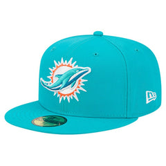 Miami Dolphins New Era Group Chat 59FIFTY Fitted Hat - Aqua Hats