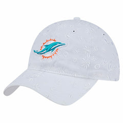 Miami Dolphins New Era Women's Floral 9TWENTY Adjustable Hat - White Hats
