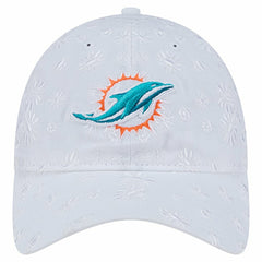 Miami Dolphins New Era Women's Floral 9TWENTY Adjustable Hat - White Hats