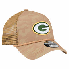 Green Bay Packers New Era Wheat Camo 9FORTY Adjustable Hat - Tan Hats
