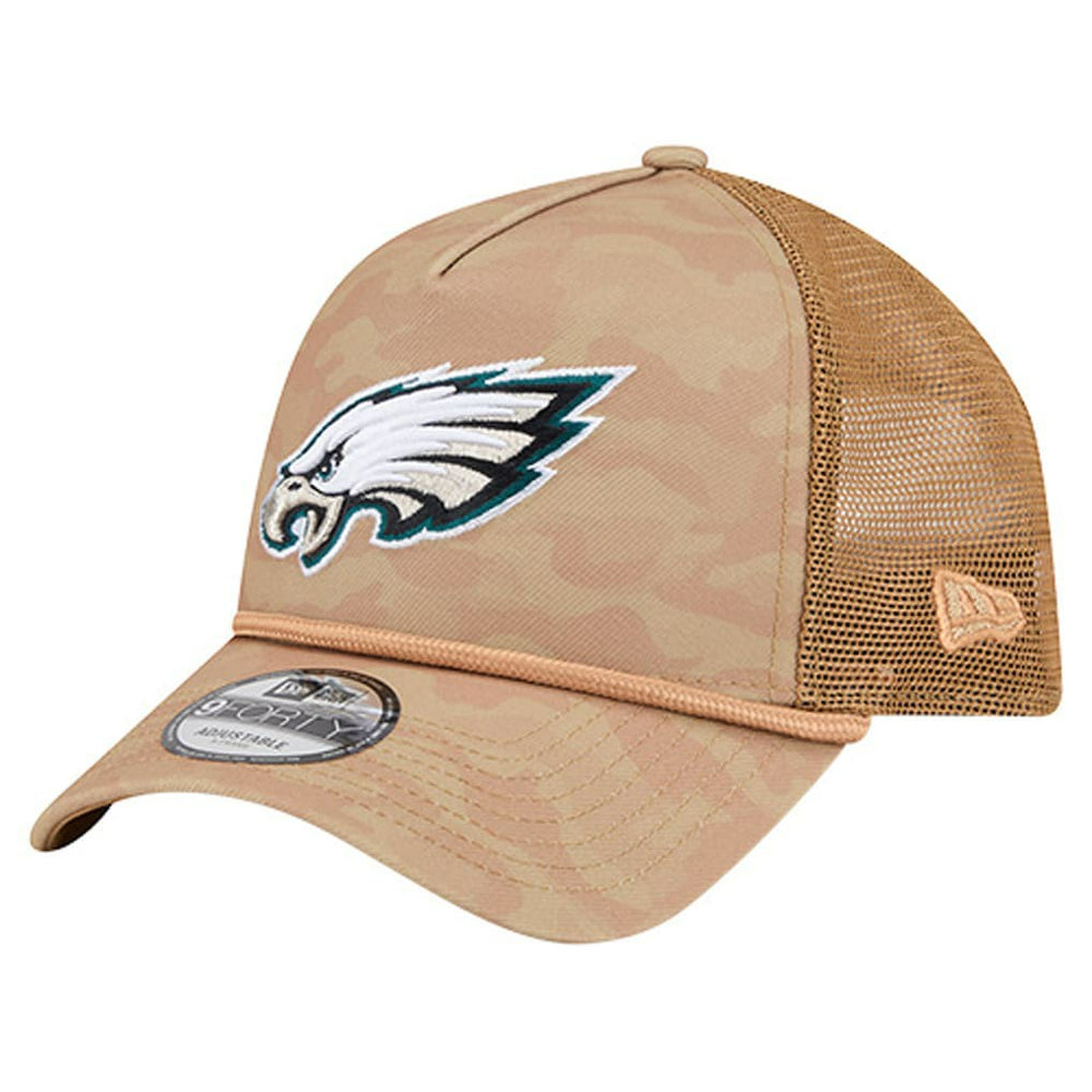 Philadelphia Eagles New Era Wheat Camo 9FORTY Adjustable Hat - Tan Hats
