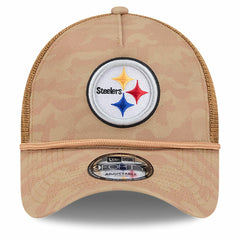 Pittsburgh Steelers New Era Wheat Camo 9FORTY Adjustable Hat - Tan Hats