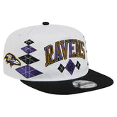 Baltimore Ravens New Era Argyle 19TWENTY Adjustable Hat - White Hats