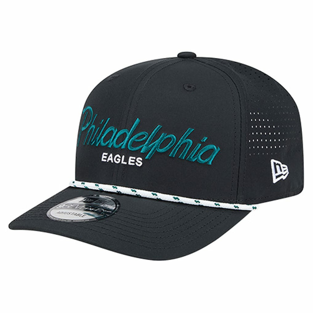 Philadelphia Eagles New Era Script 9SEVENTY Adjustable Hat - Black Hats