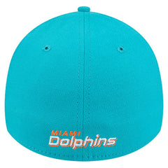 Miami Dolphins New Era Overlap Logo 39THIRTY Stretch Fit Hat - Aqua Hats