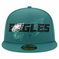 Philadelphia Eagles New Era Overlap Wordmark 59FIFTY Fitted Hat - Midnight Green Hats