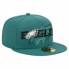 Philadelphia Eagles New Era Overlap Wordmark 59FIFTY Fitted Hat - Midnight Green Hats