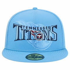 Tennessee Titans New Era Overlap Wordmark 59FIFTY Fitted Hat - Light Blue Hats