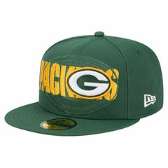 Green Bay Packers New Era Overlap Wordmark 59FIFTY Fitted Hat - Green Hats