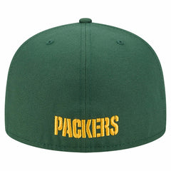Green Bay Packers New Era Overlap Wordmark 59FIFTY Fitted Hat - Green Hats