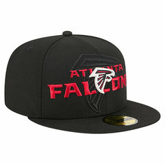 Atlanta Falcons New Era Overlap Wordmark 59FIFTY Fitted Hat - Black Hats