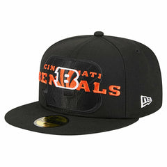 Cincinnati Bengals New Era Overlap Wordmark 59FIFTY Fitted Hat - Black Hats
