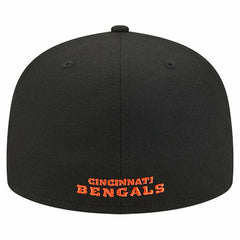 Cincinnati Bengals New Era Overlap Wordmark 59FIFTY Fitted Hat - Black Hats