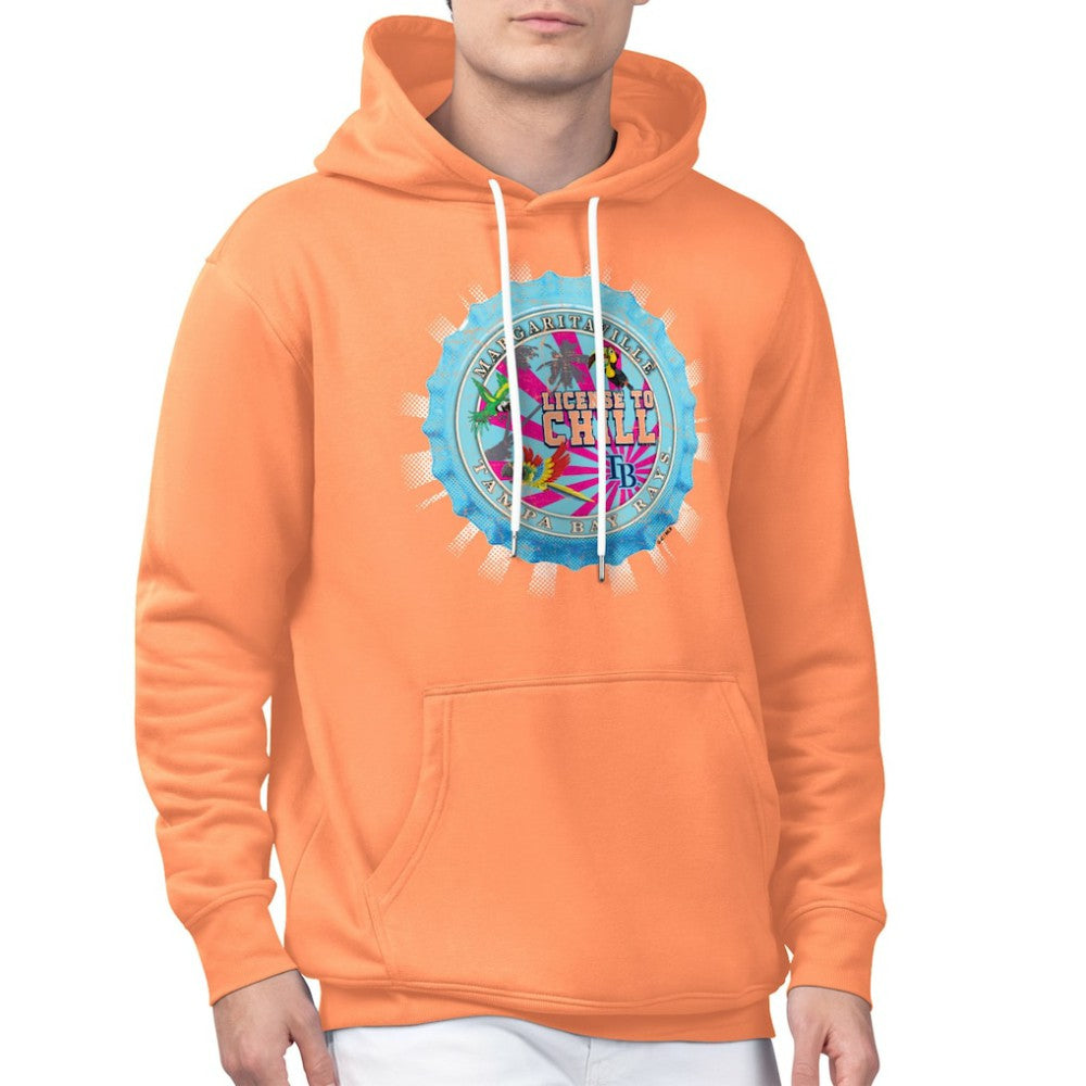 Tampa Bay Rays Margaritaville Chill Bottle Cap Fleece Pullover Hoodie - Orange Hoodies