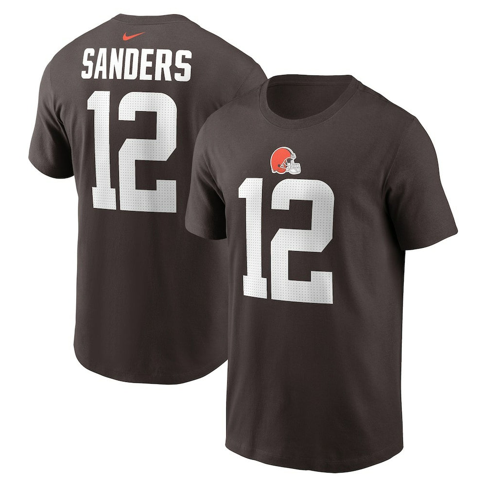 Shedeur Sanders Cleveland Browns 2025 NFL Draft Name & Number T-Shirt - Brown T-shirts