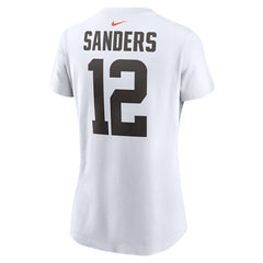 Shedeur Sanders Cleveland Browns Women's 2025 NFL Draft Name & Number T-Shirt - White T-shirts