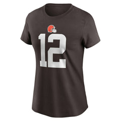 Shedeur Sanders Cleveland Browns Women's 2025 NFL Draft Name & Number T-Shirt - Brown T-shirts