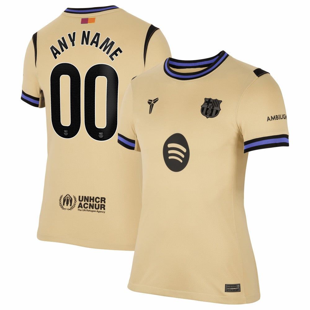 Barcelona Women's 2025/26 Away Stadium Replica Custom Jersey Gold - Nike
