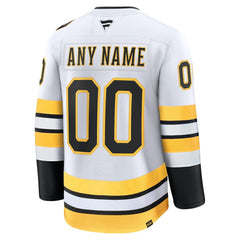 Boston Bruins Fanatics Away Premium Custom Jersey - White | US 203133904