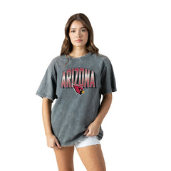 Arizona Cardinals Gameday Couture Women's Peak Performance Oversized Snow Wash T-Shirt - Gray T-shirts